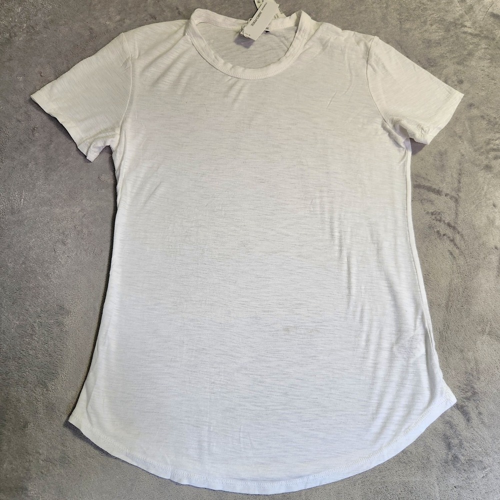 New $85 James Perse White Short Sleeve Cotton Modal T-Shirt 1 Small S Tee Top
